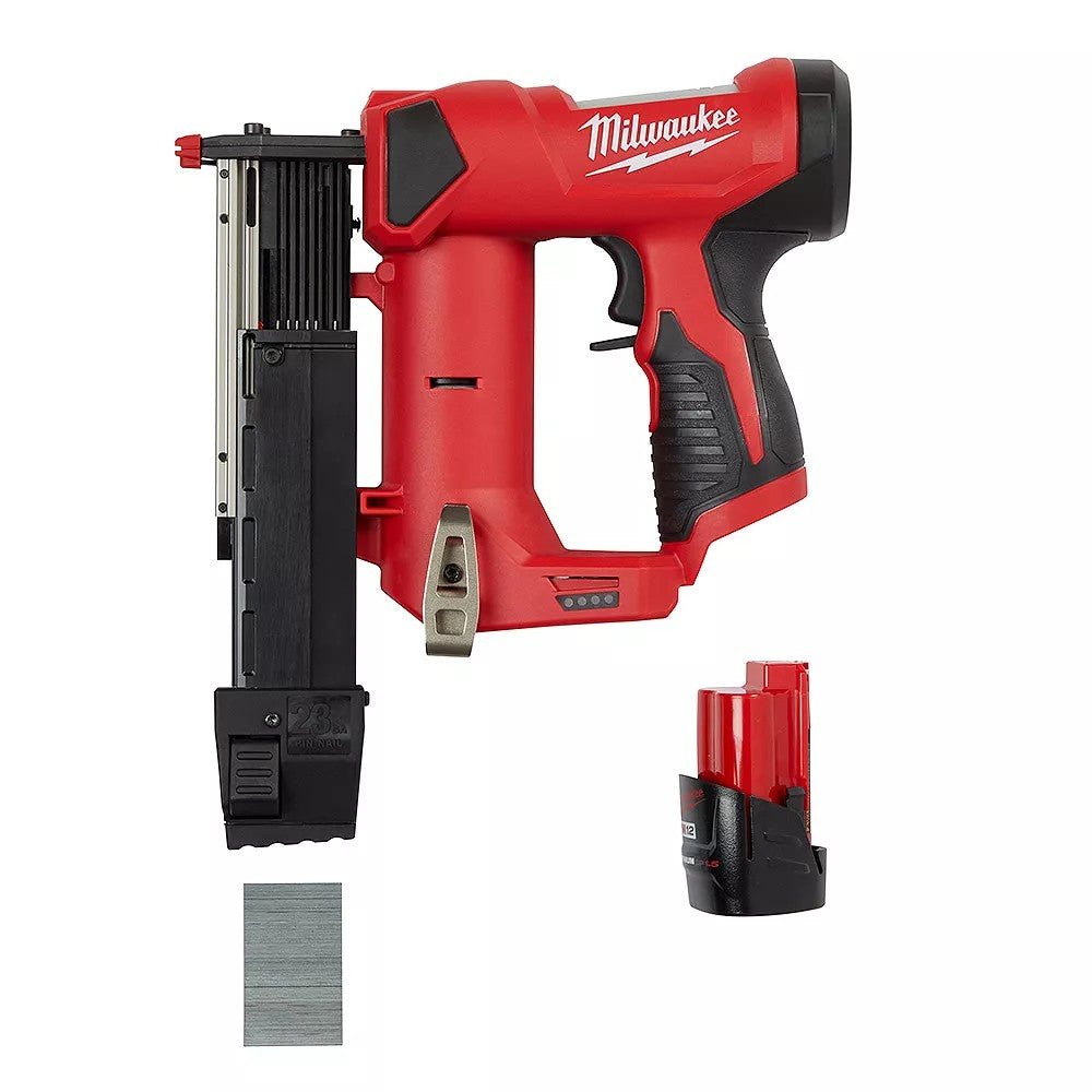 Milwaukee m12 cordless 23 gauge pin nailer hot sale