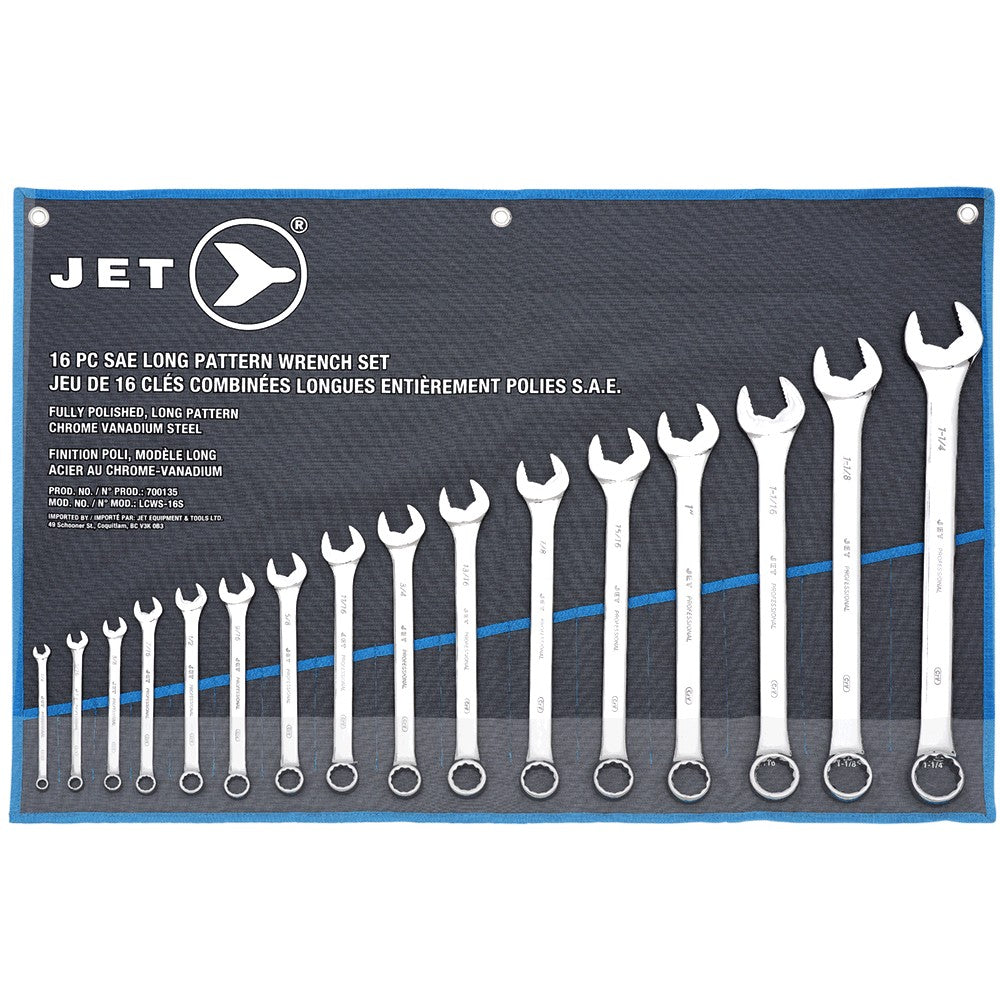 9 Piece 6 Point SAE Mirror Chrome Combination Wrench Set – Gray