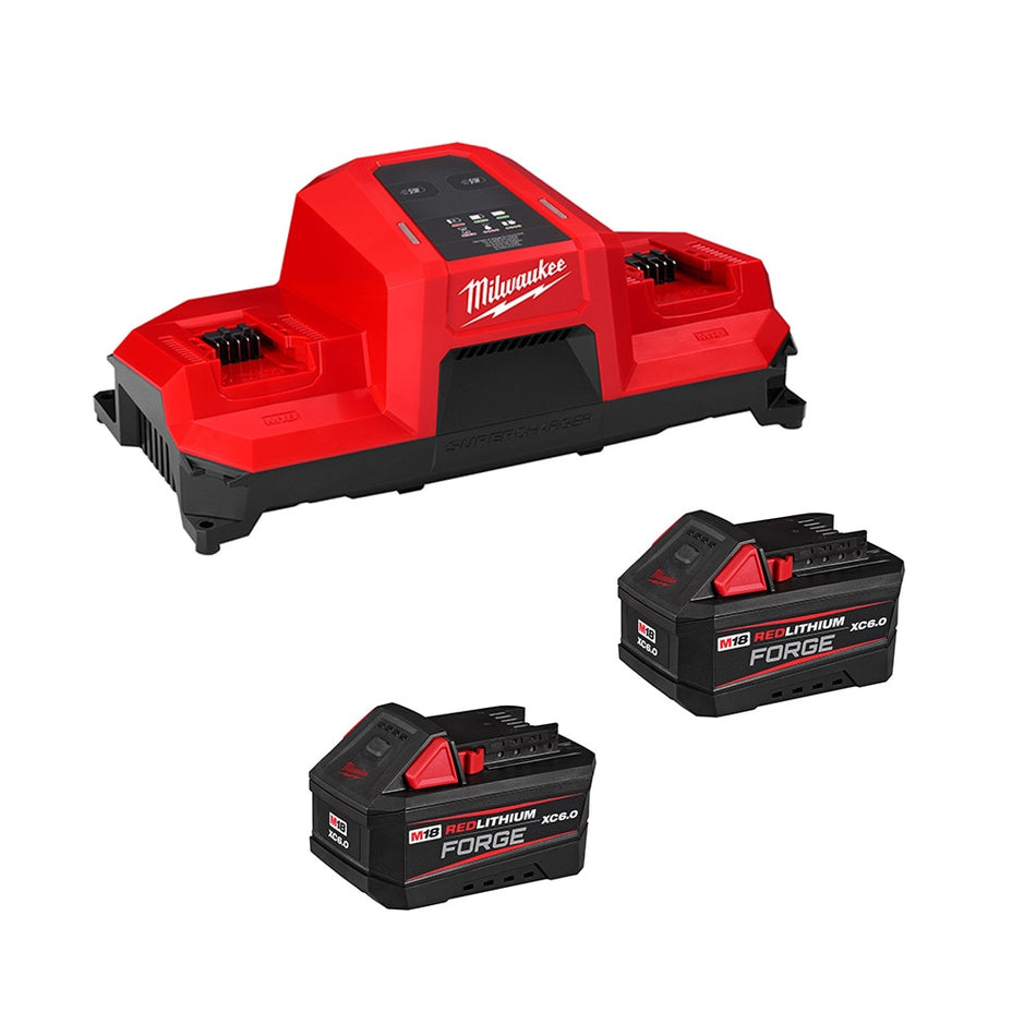 Buy Milwaukee 48-59-1866 M18 Extended Capacity XC6.0 Redlithium Forge Starter Kit Get FREE Milwaukee 2880-20 Grinder