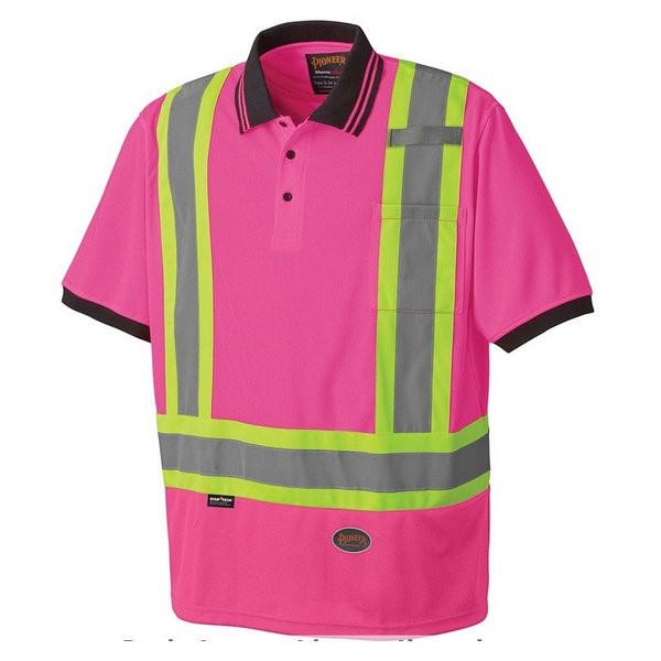 Pioneer 6999 Pink Women's Birdseye Safety Polo Shirt, Large