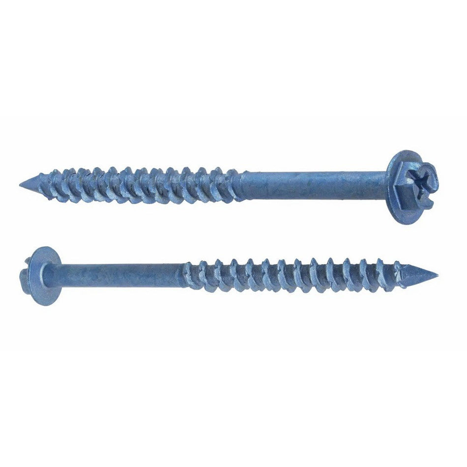 UCAN 1/4" x 1-3/4" Super Scru-It Anchors - Blue Ruspro Coated - Hex Washer Head