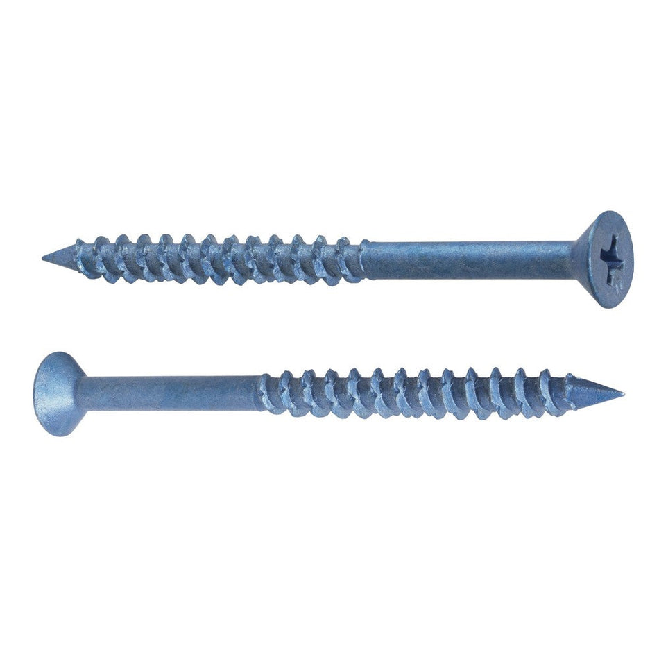 UCAN 1/4" x 6" Super Scru-It Anchors - Blue Ruspro Coated - Phillips Flat Head