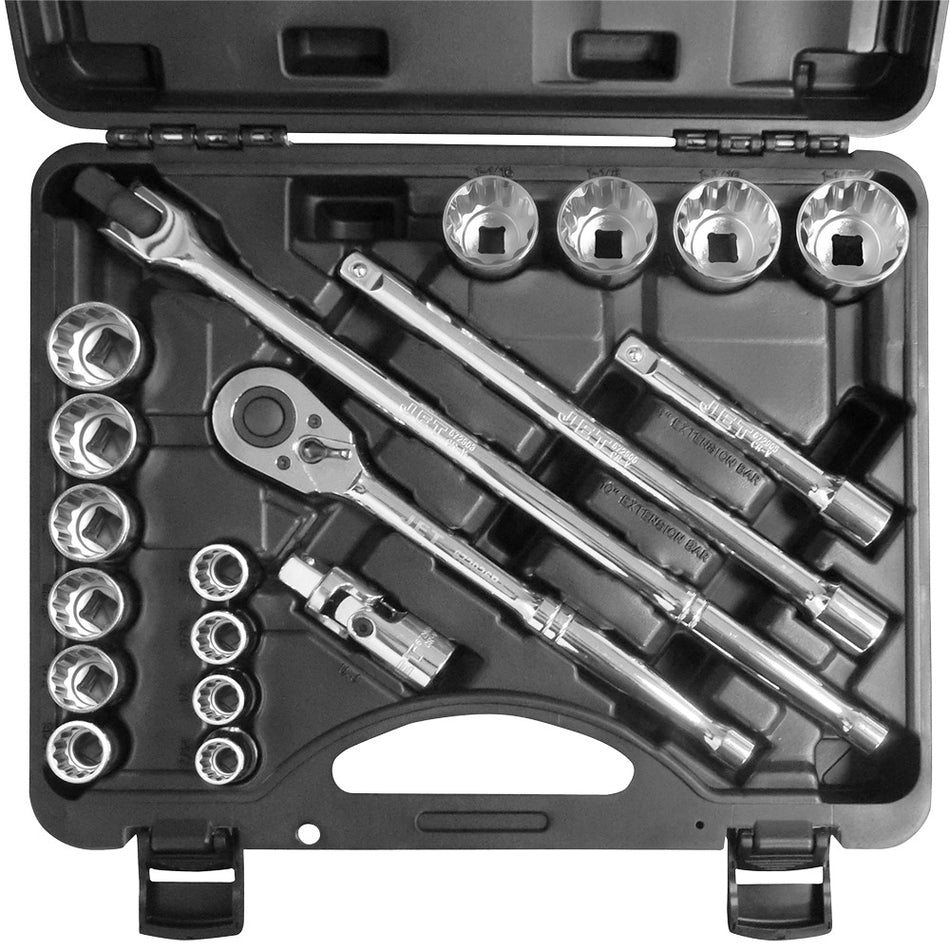 Jet 600324 20 Piece 12 Point 1/2" DR SAE Socket Set